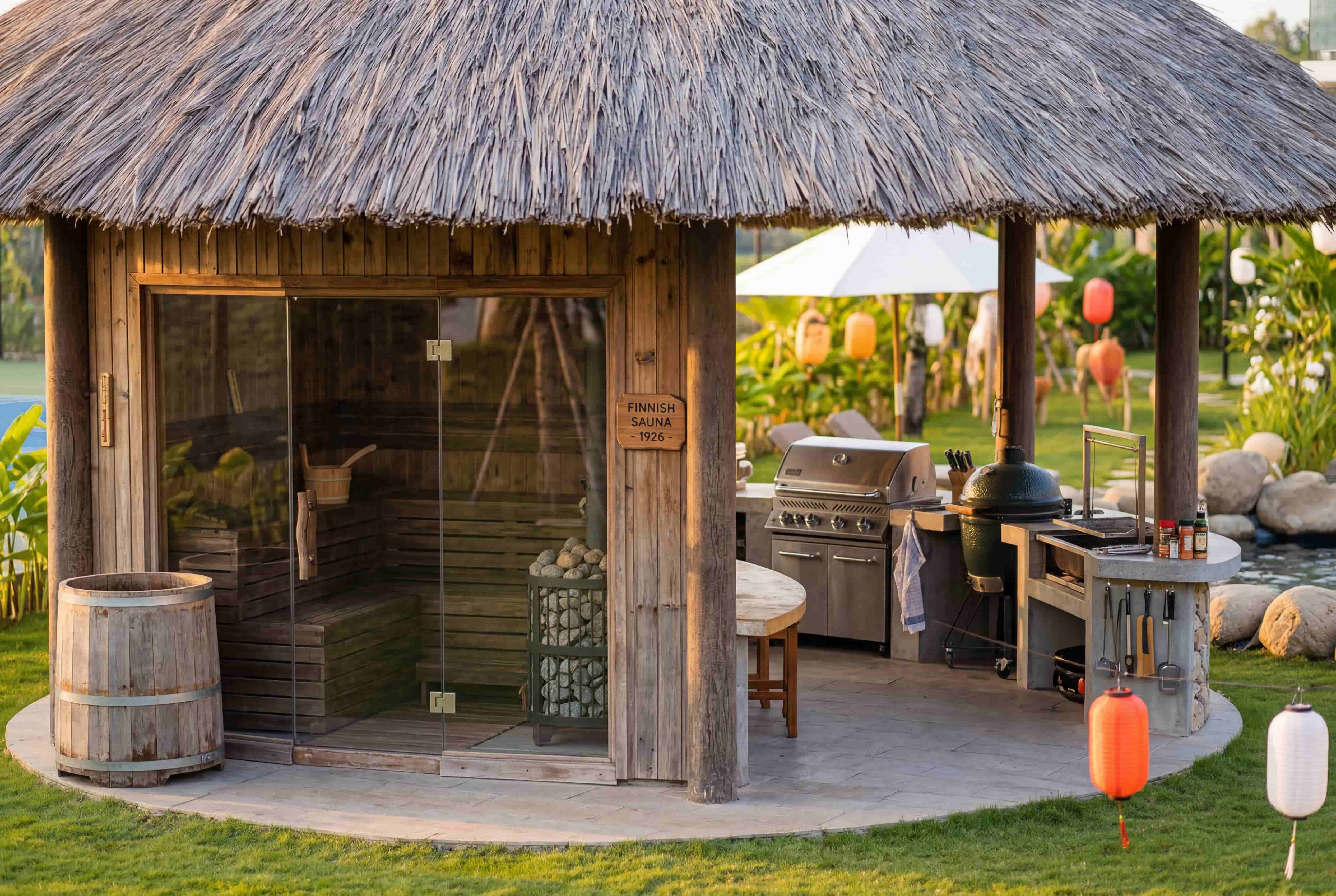 Sportkation Mekong Delta — Xông Hơi & BBQ: Xông hơi Phần Lan + lò nướng ngoài trời